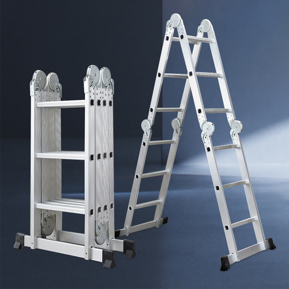 GROVIA 242-592cm Portable Multifunctional Aluminum Folding Ladder
