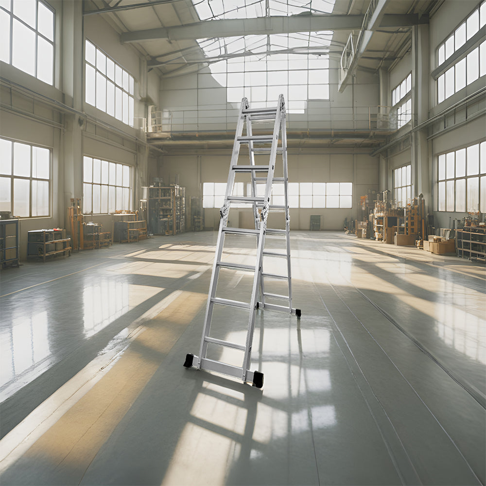 GROVIA 242-592cm Portable Multifunctional Aluminum Folding Ladder