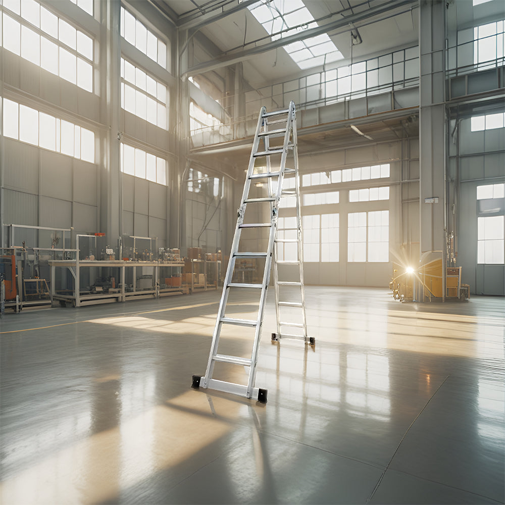 GROVIA 242-592cm Portable Multifunctional Aluminum Folding Ladder