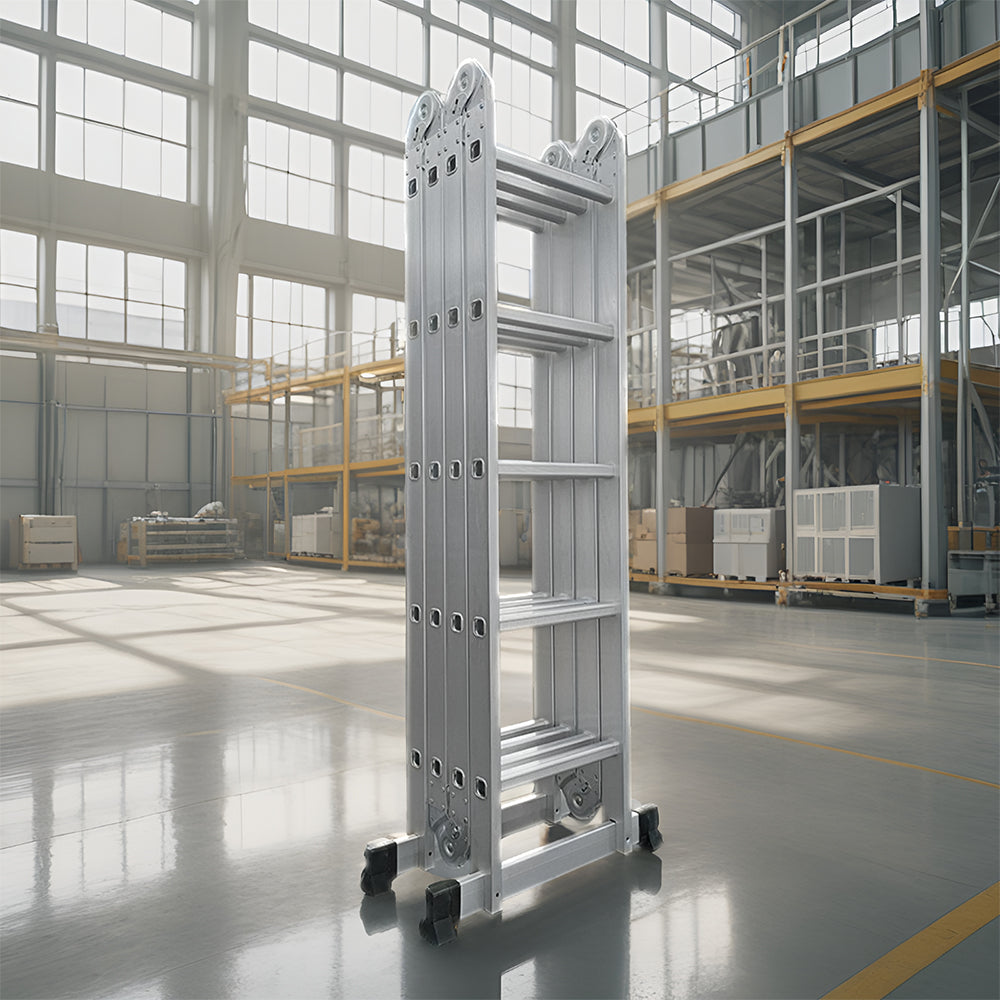 GROVIA 242-592cm Portable Multifunctional Aluminum Folding Ladder