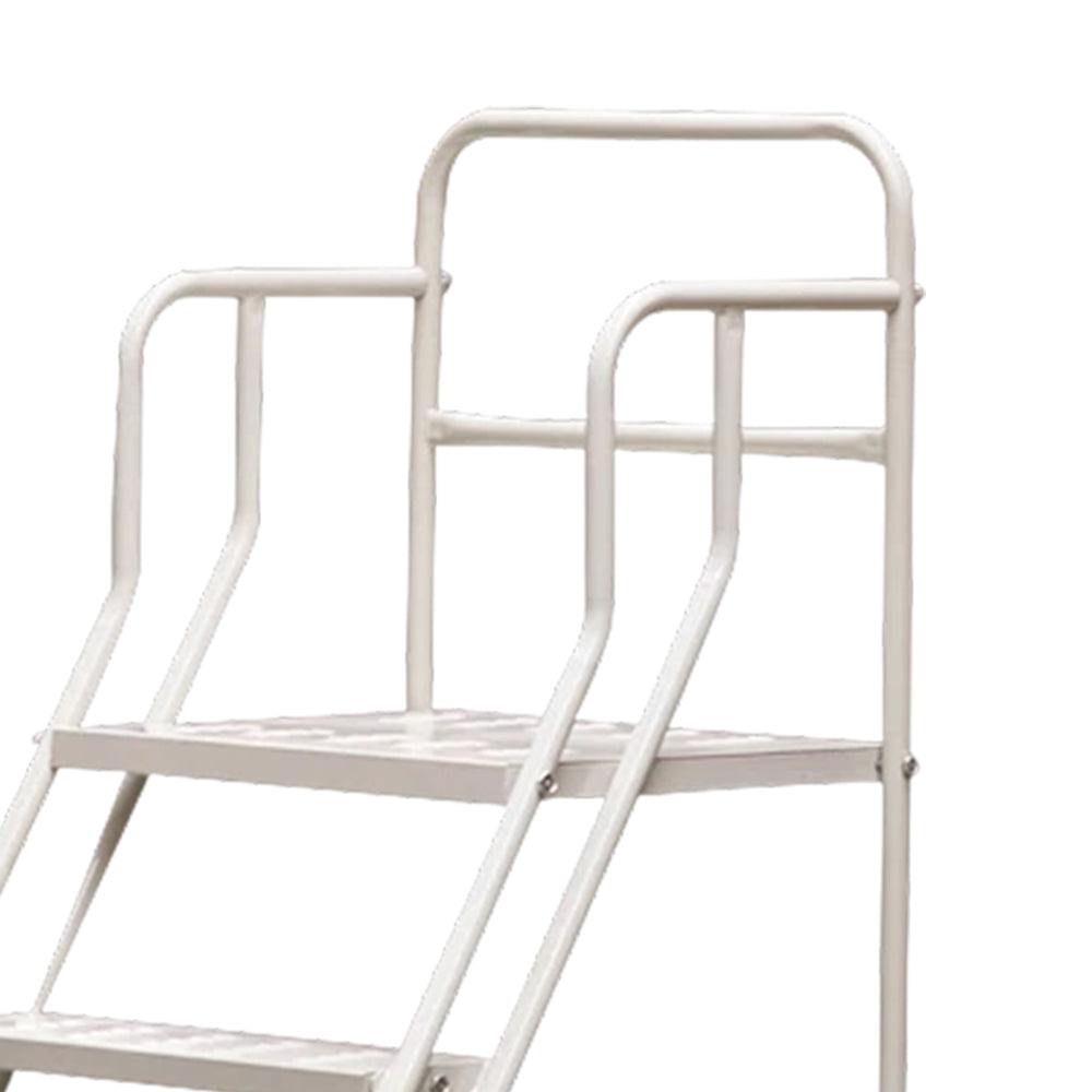 GROVIA 100cm Platform Height 4-step Ladder With Wheels Warehouse Staircase