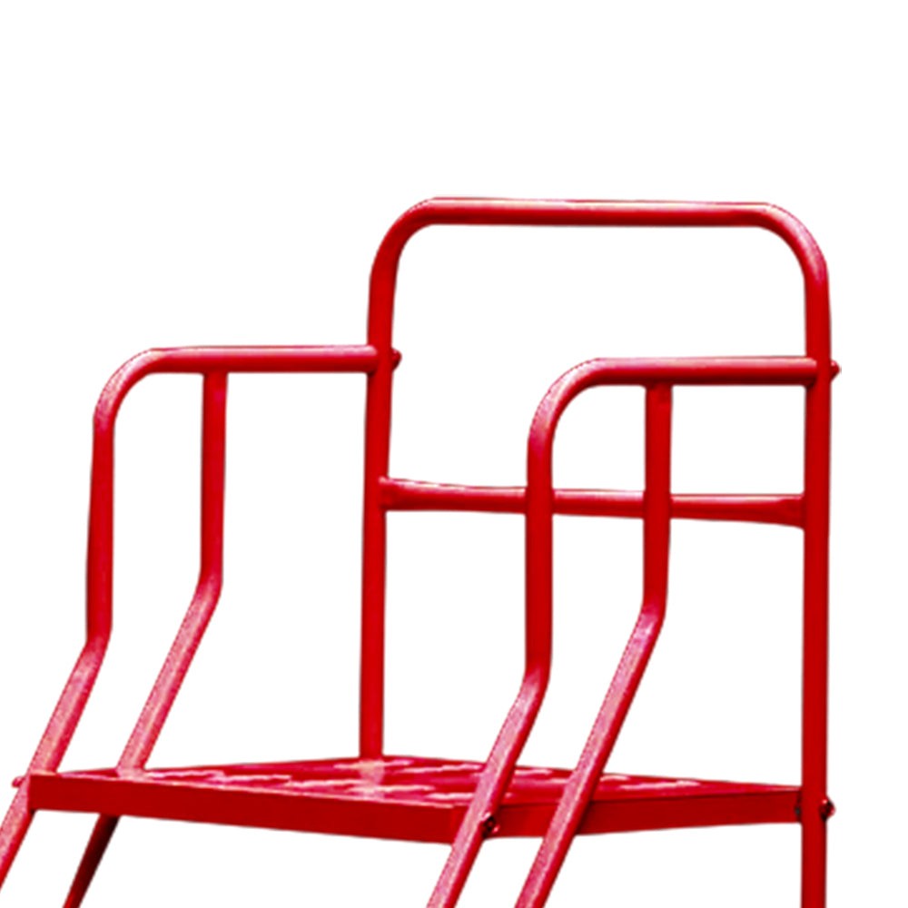 GROVIA 100cm Platform Height 4-step Ladder With Wheels Warehouse Staircase