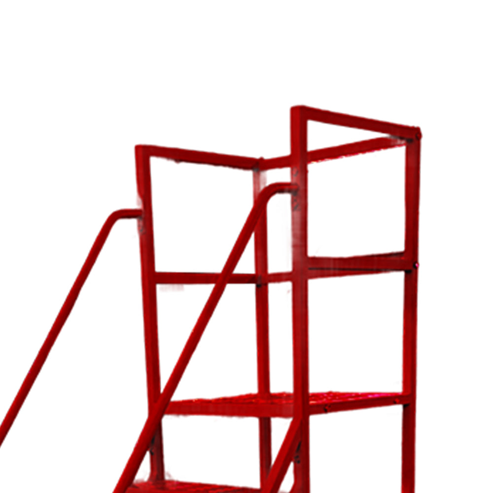 GROVIA 150cm Platform Height  6-step Ladder With Wheels Warehouse Staircase
