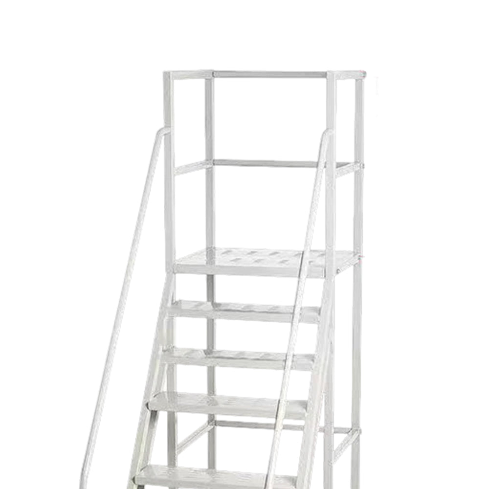 GROVIA 250cm Platform Height  10-step Ladder With Wheels Warehouse Staircase