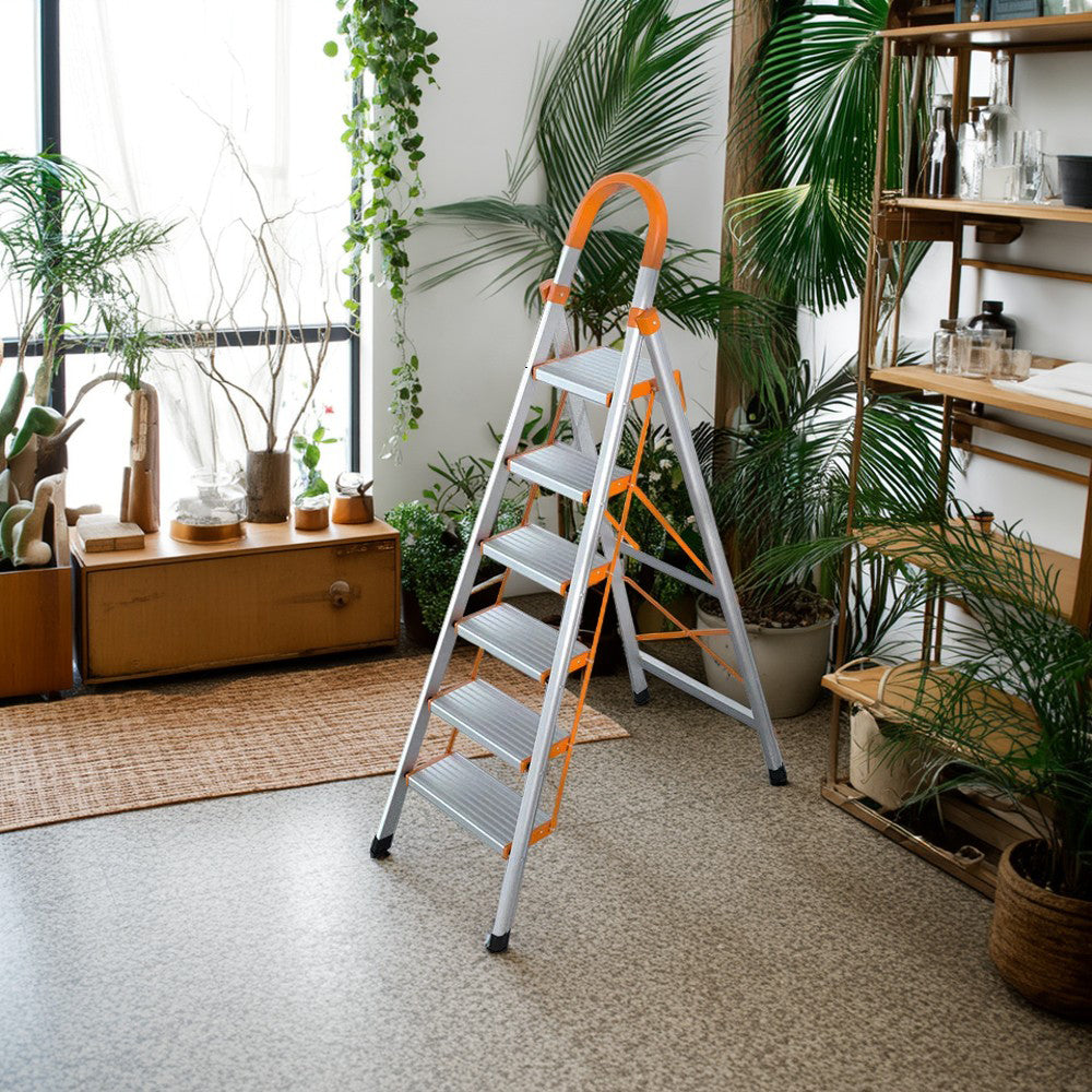 GROVIA H03 4/5/6-step Steel Ladder Widened Pedal Household Stairs