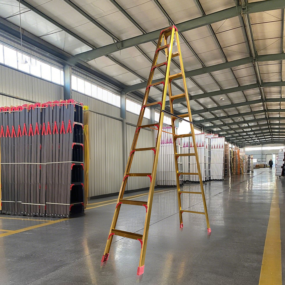 GROVIA L08 3/4/5/6/8/9/10-step Aluminum Alloy Ladder Warehouse Staircase/Household Stairs - Golden