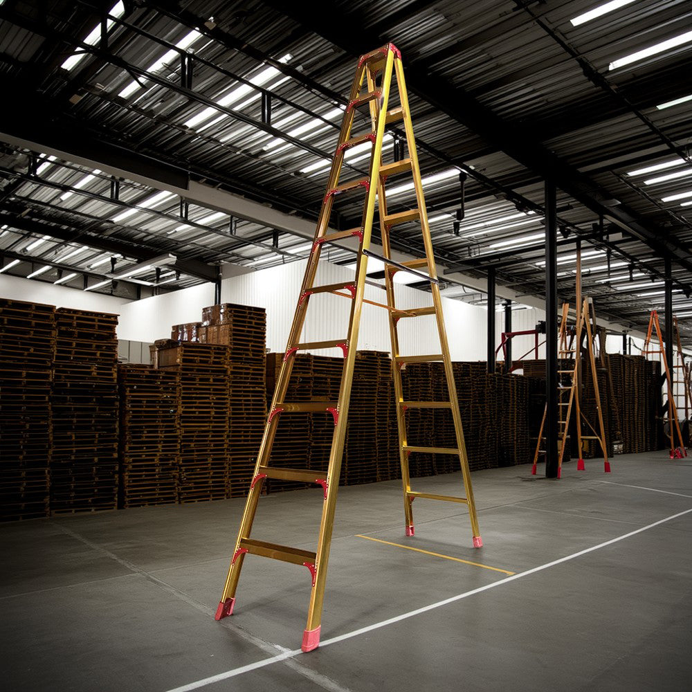 GROVIA L08 3/4/5/6/8/9/10-step Aluminum Alloy Ladder Warehouse Staircase/Household Stairs - Golden