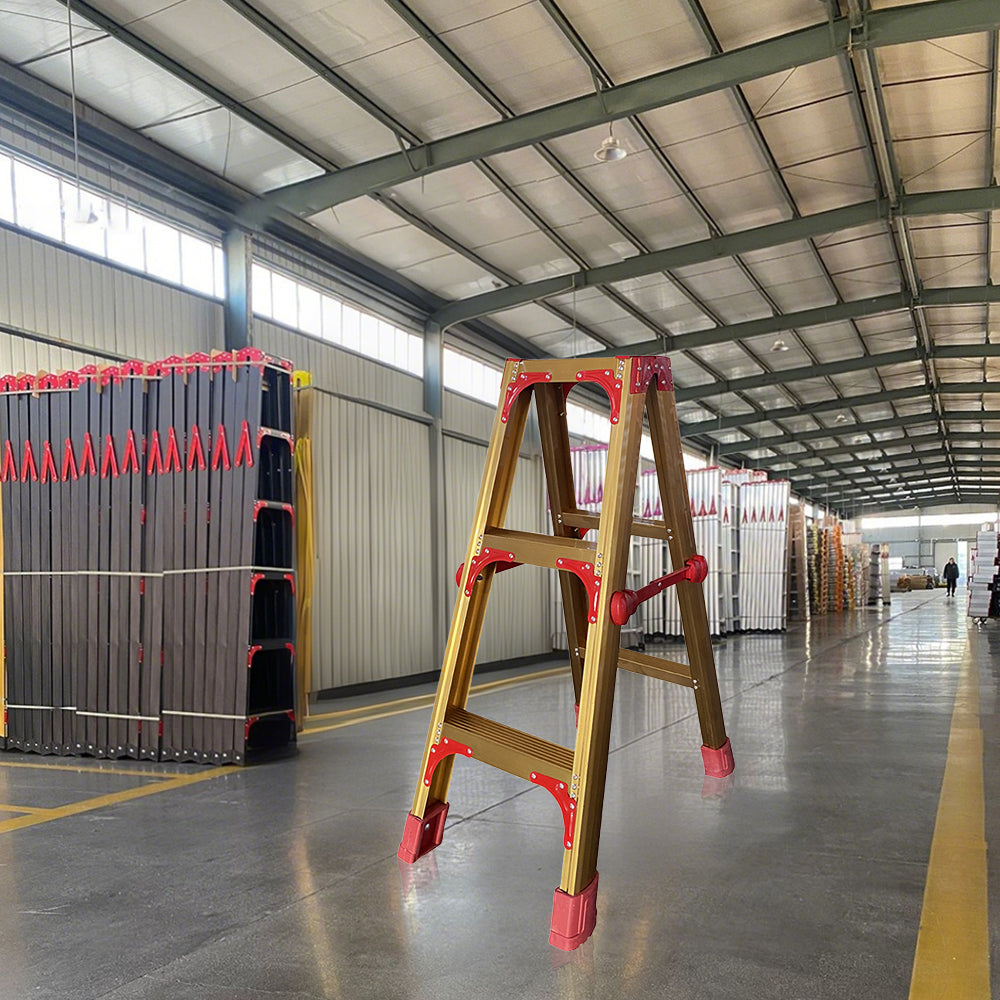 GROVIA L08 3/4/5/6/8/9/10-step Aluminum Alloy Ladder Warehouse Staircase/Household Stairs - Golden