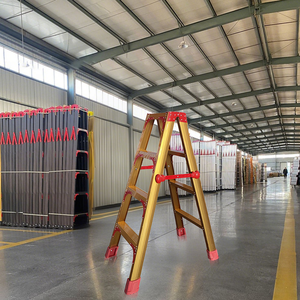 GROVIA L08 3/4/5/6/8/9/10-step Aluminum Alloy Ladder Warehouse Staircase/Household Stairs - Golden