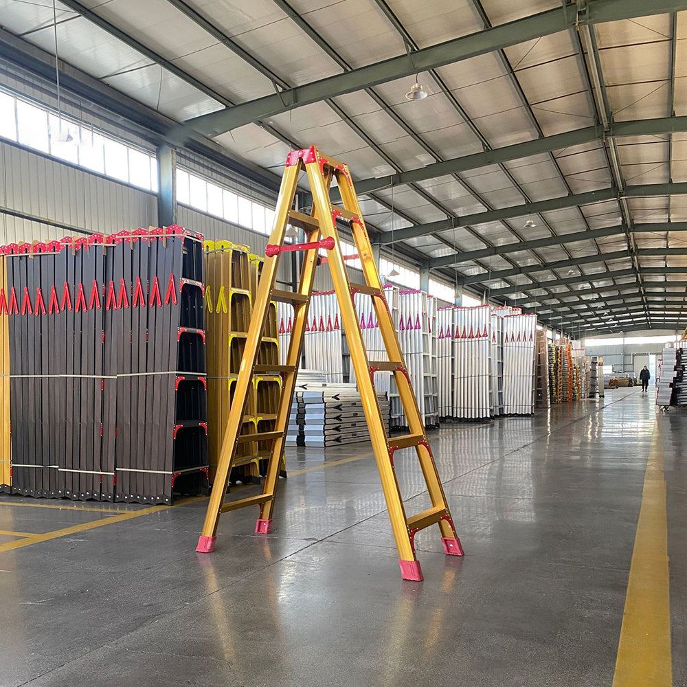 GROVIA L08 3/4/5/6/8/9/10-step Aluminum Alloy Ladder Warehouse Staircase/Household Stairs - Golden