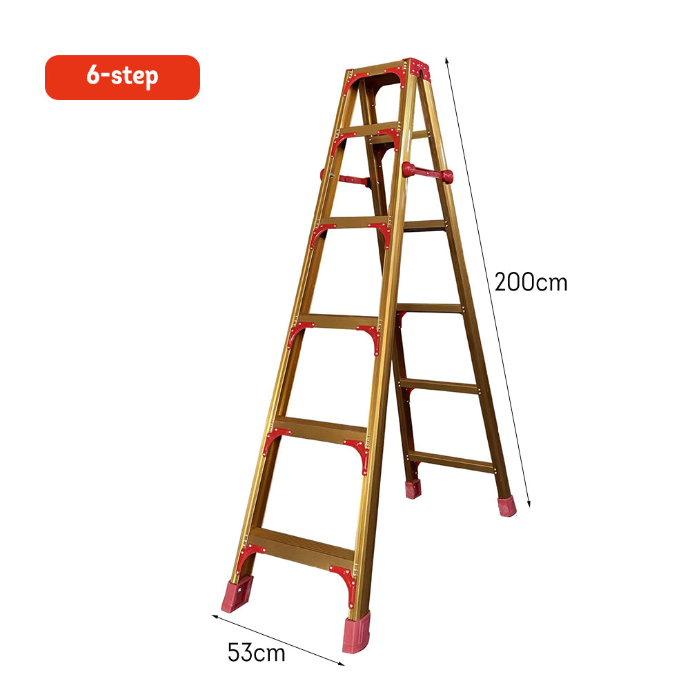GROVIA L08 3/4/5/6/8/9/10-step Aluminum Alloy Ladder Warehouse Staircase/Household Stairs - Golden