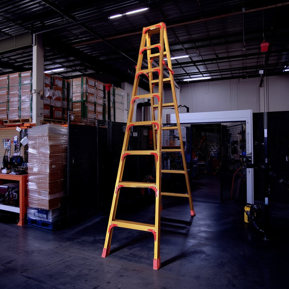 GROVIA L08 3/4/5/6/8/9/10-step Aluminum Alloy Ladder Warehouse Staircase/Household Stairs - Golden