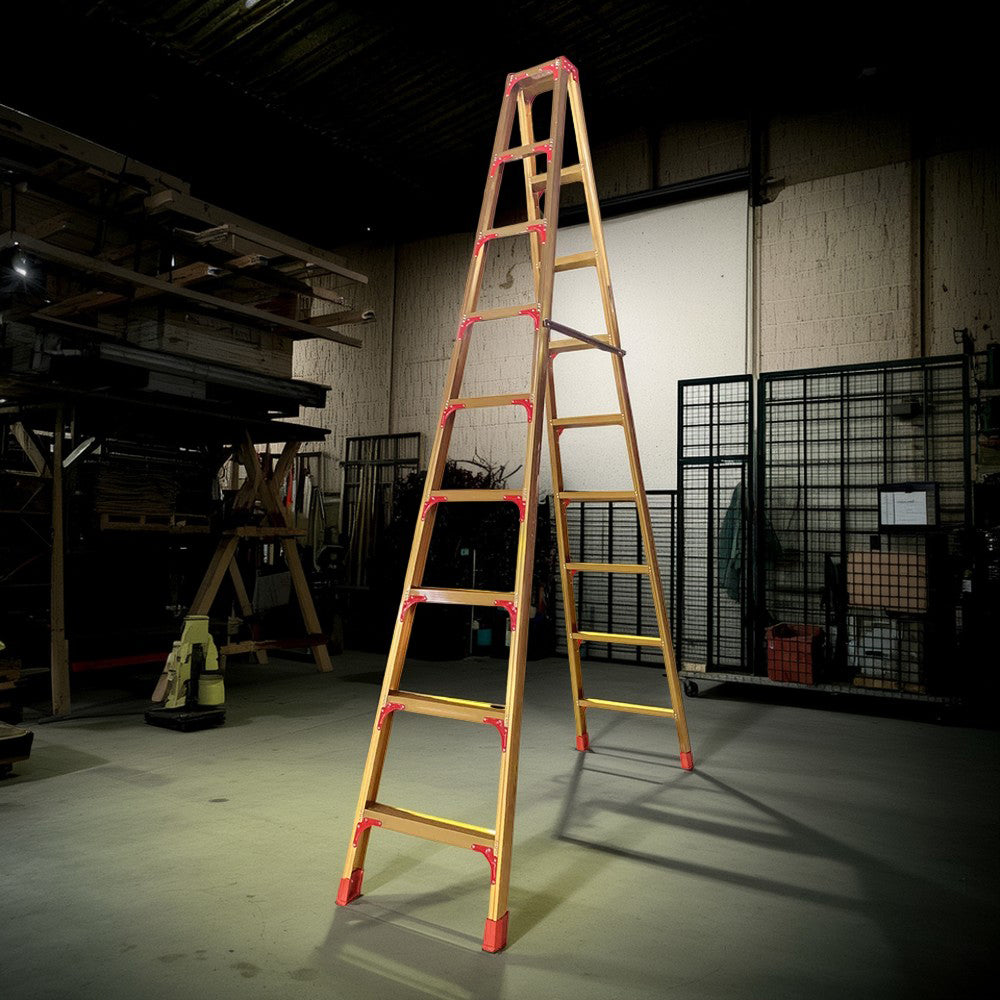GROVIA L08 3/4/5/6/8/9/10-step Aluminum Alloy Ladder Warehouse Staircase/Household Stairs - Golden
