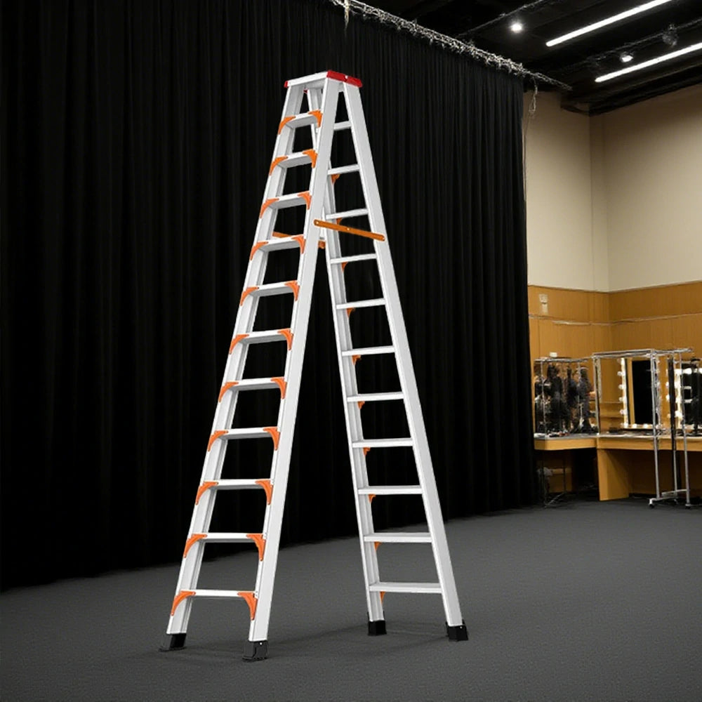 GROVIA 4/5/6-Step Aluminum Alloy Folding Ladder - 15cm Wide Non-Slip Pedal, Safety Straps, Anti-Slip Feet