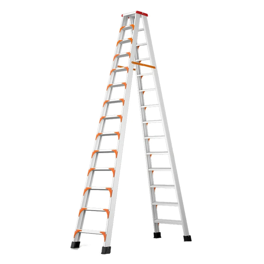 GROVIA 4/5/6-Step Aluminum Alloy Folding Ladder - 15cm Wide Non-Slip Pedal, Safety Straps, Anti-Slip Feet