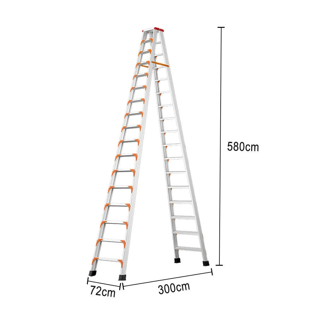GROVIA 4/5/6-Step Aluminum Alloy Folding Ladder - 15cm Wide Non-Slip Pedal, Safety Straps, Anti-Slip Feet