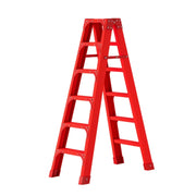 GROVIA 6/7/8/10 Step Folding Ladder, Triangular Support, Anti-Slip Pedals, Stabilizing Rod, Durable & Portable Design - Red