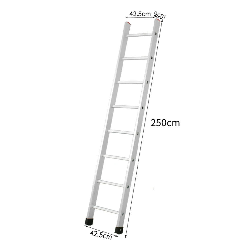 GROVIA 2.5m/3m/3.5m Aluminum Alloy Ladder - 9cm Slim Design, Triangular Support, Non-Slip Feet