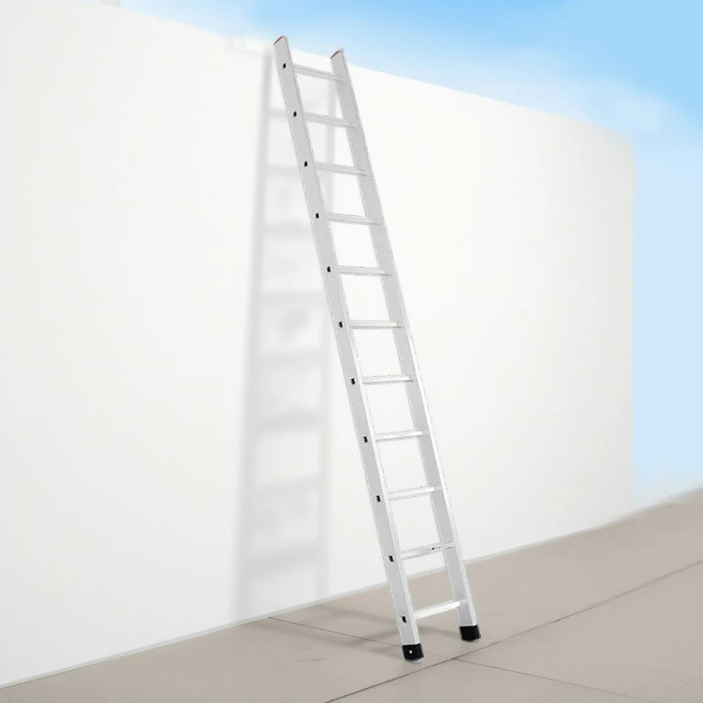 GROVIA 2.5m/3m/3.5m Aluminum Alloy Ladder - 9cm Slim Design, Triangular Support, Non-Slip Feet