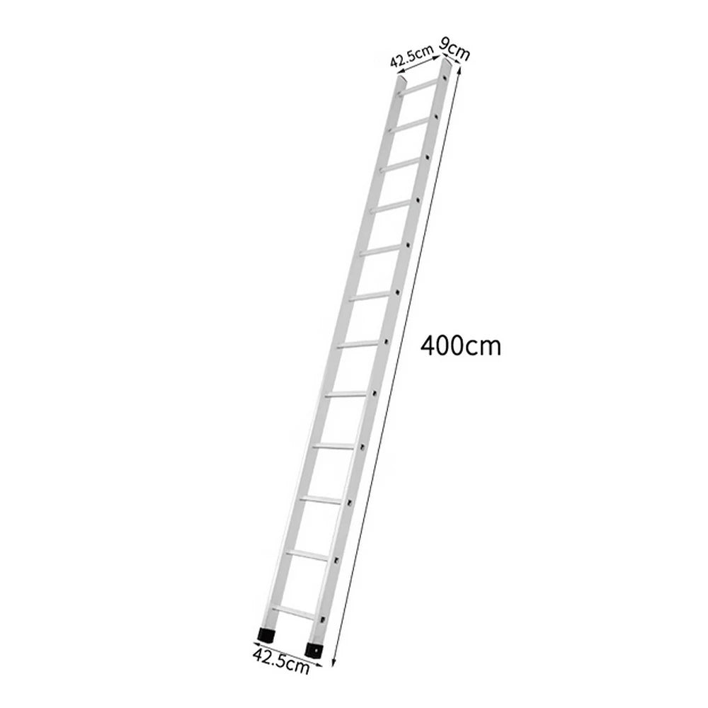 GROVIA 4m/5m/6m Aluminum Alloy Ladder - 9cm Slim Design, Triangular Support, Non-Slip Feet