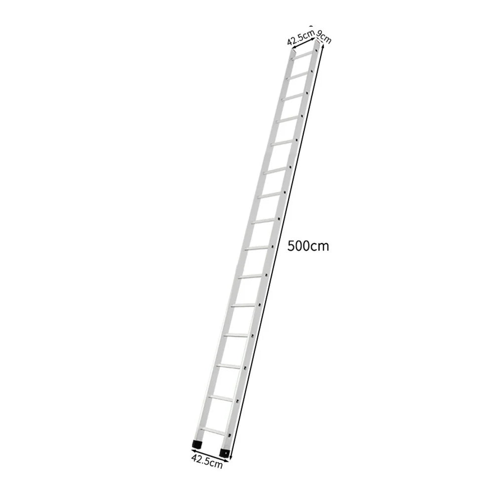 GROVIA 4m/5m/6m Aluminum Alloy Ladder - 9cm Slim Design, Triangular Support, Non-Slip Feet