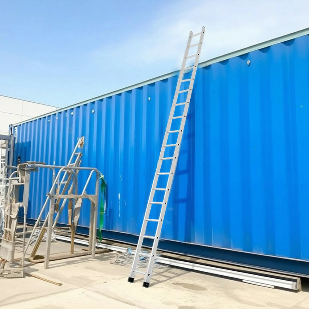 GROVIA 4m/5m/6m Aluminum Alloy Ladder - 9cm Slim Design, Triangular Support, Non-Slip Feet