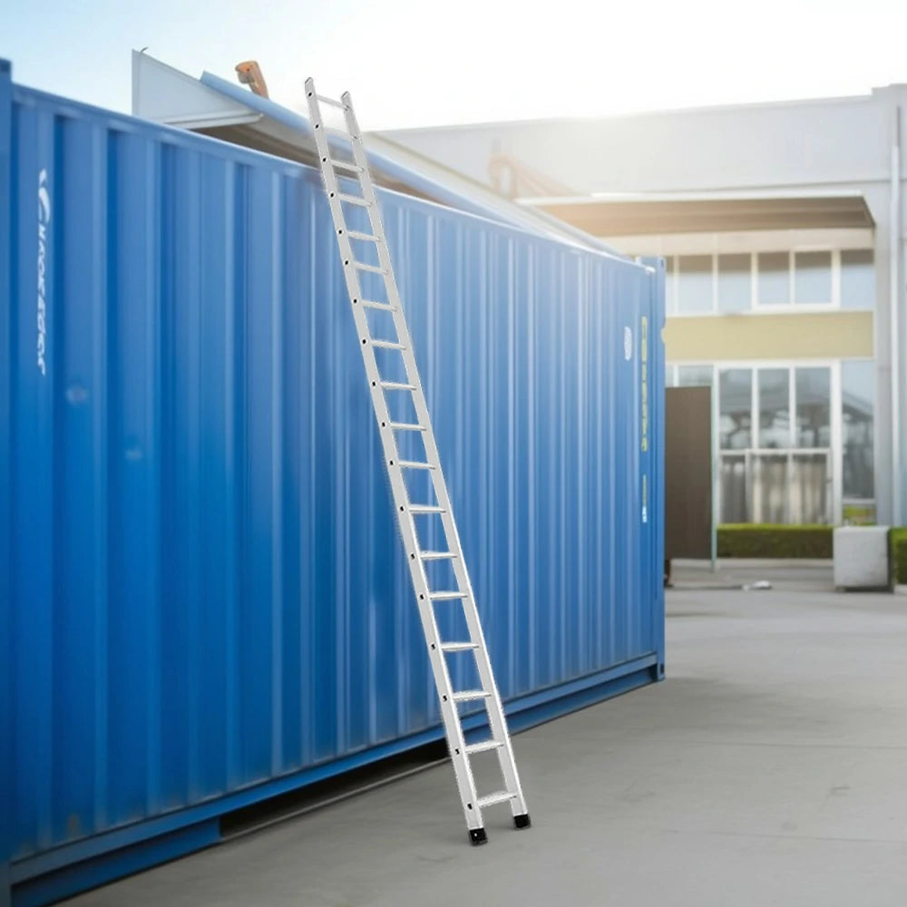 GROVIA 4m/5m/6m Aluminum Alloy Ladder - 9cm Slim Design, Triangular Support, Non-Slip Feet