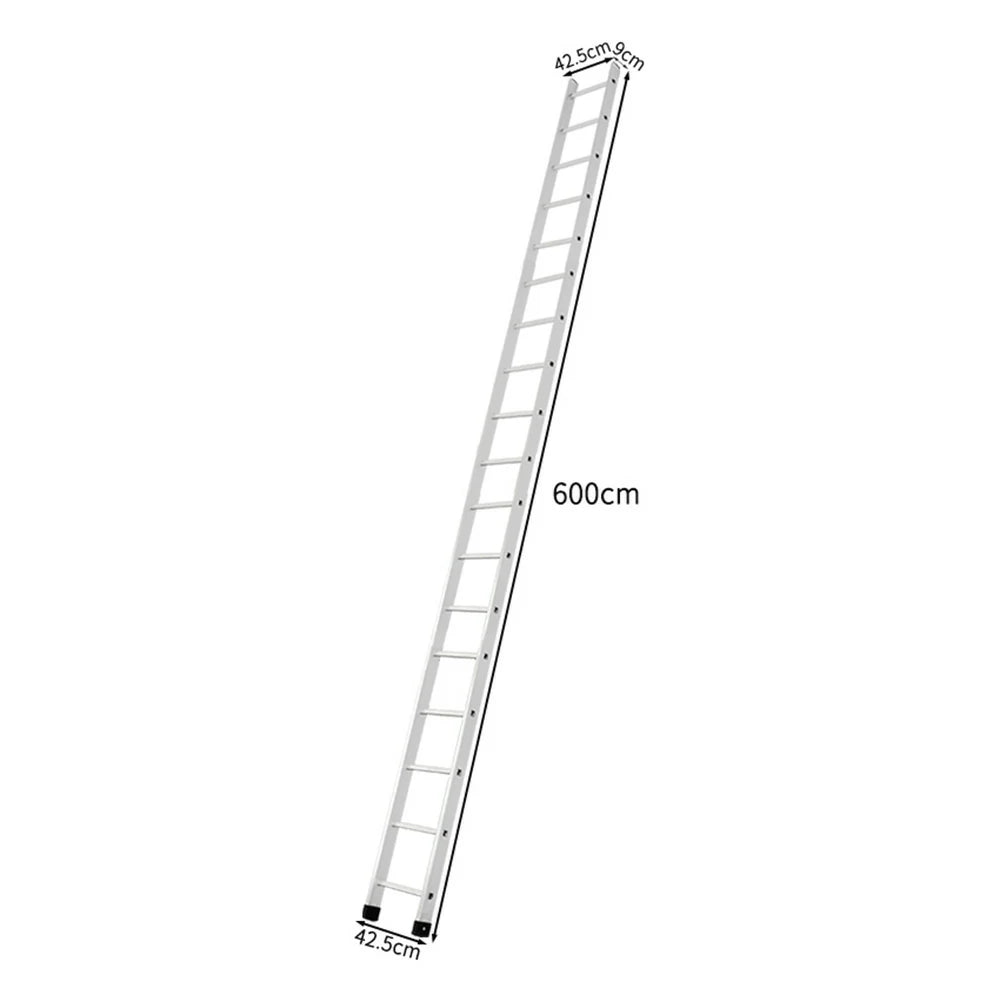 GROVIA 4m/5m/6m Aluminum Alloy Ladder - 9cm Slim Design, Triangular Support, Non-Slip Feet