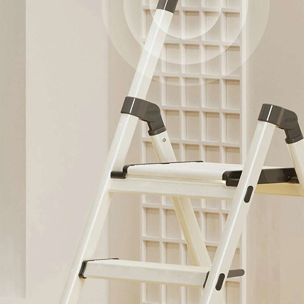 GROVIA LIVARA 3-Step Folding Ladder - Lightweight Aluminium, Space-Saving - Green