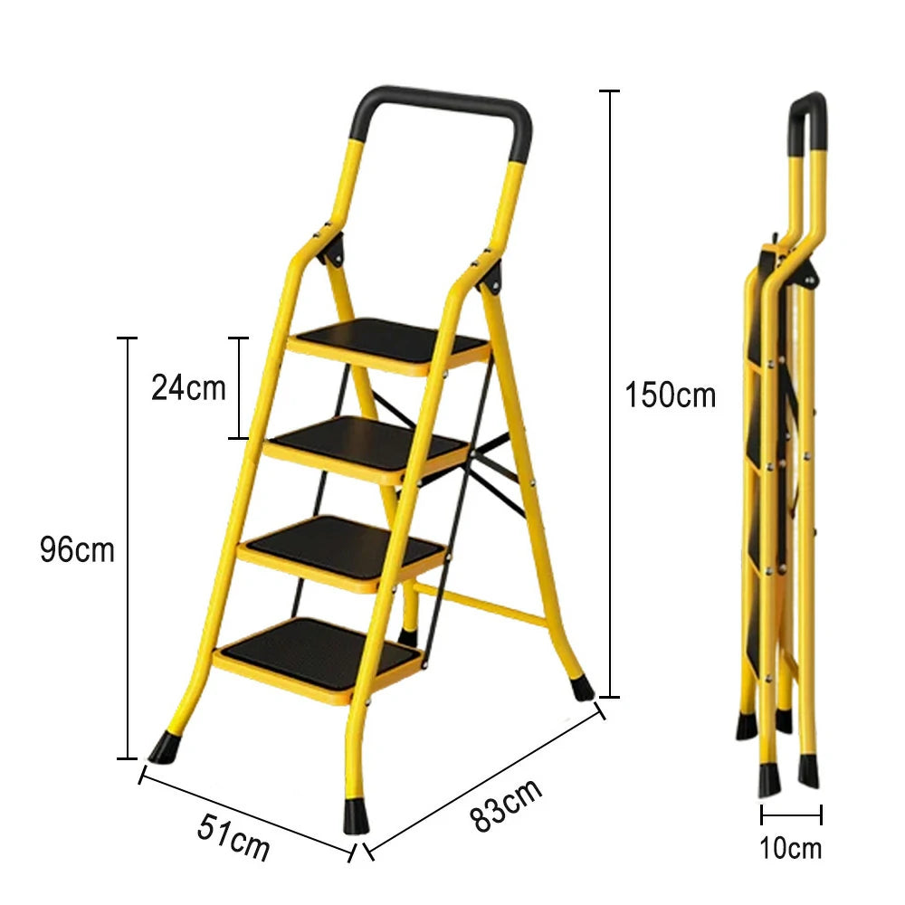 GROVIA 4/5/6 Step Folding Ladder, Aerospace-Grade Aluminum, Anti-Slip Extra-Wide Pedals, Rustproof & Durable Design