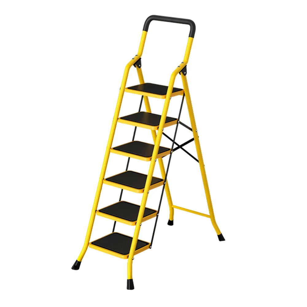 GROVIA 4/5/6 Step Folding Ladder, Aerospace-Grade Aluminum, Anti-Slip Extra-Wide Pedals, Rustproof & Durable Design