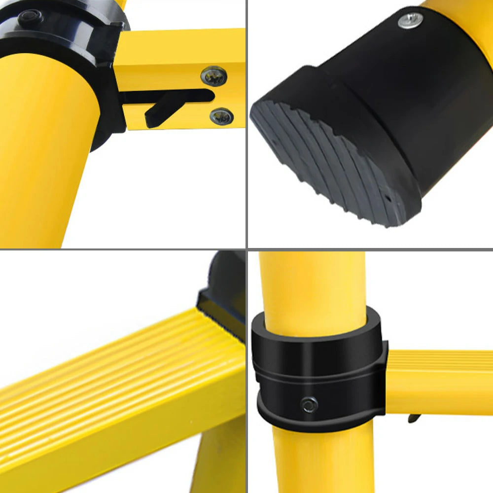 GROVIA 3m/4m/5m Fiberglass Retractable Insulated Ladder – 150kg Capacity, Anti-Slip Pedals, Foldable 6.85cm Design