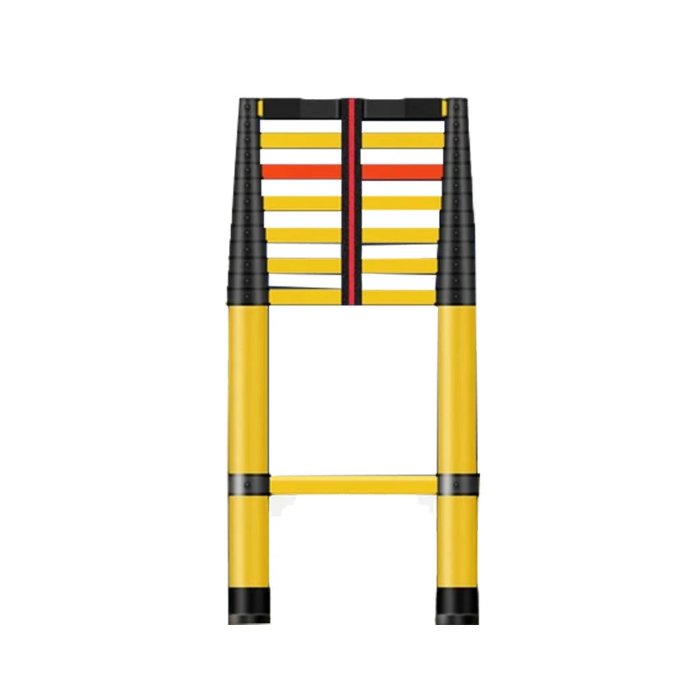 GROVIA 3m/4m/5m Fiberglass Retractable Insulated Ladder – 150kg Capacity, Anti-Slip Pedals, Foldable 6.85cm Design