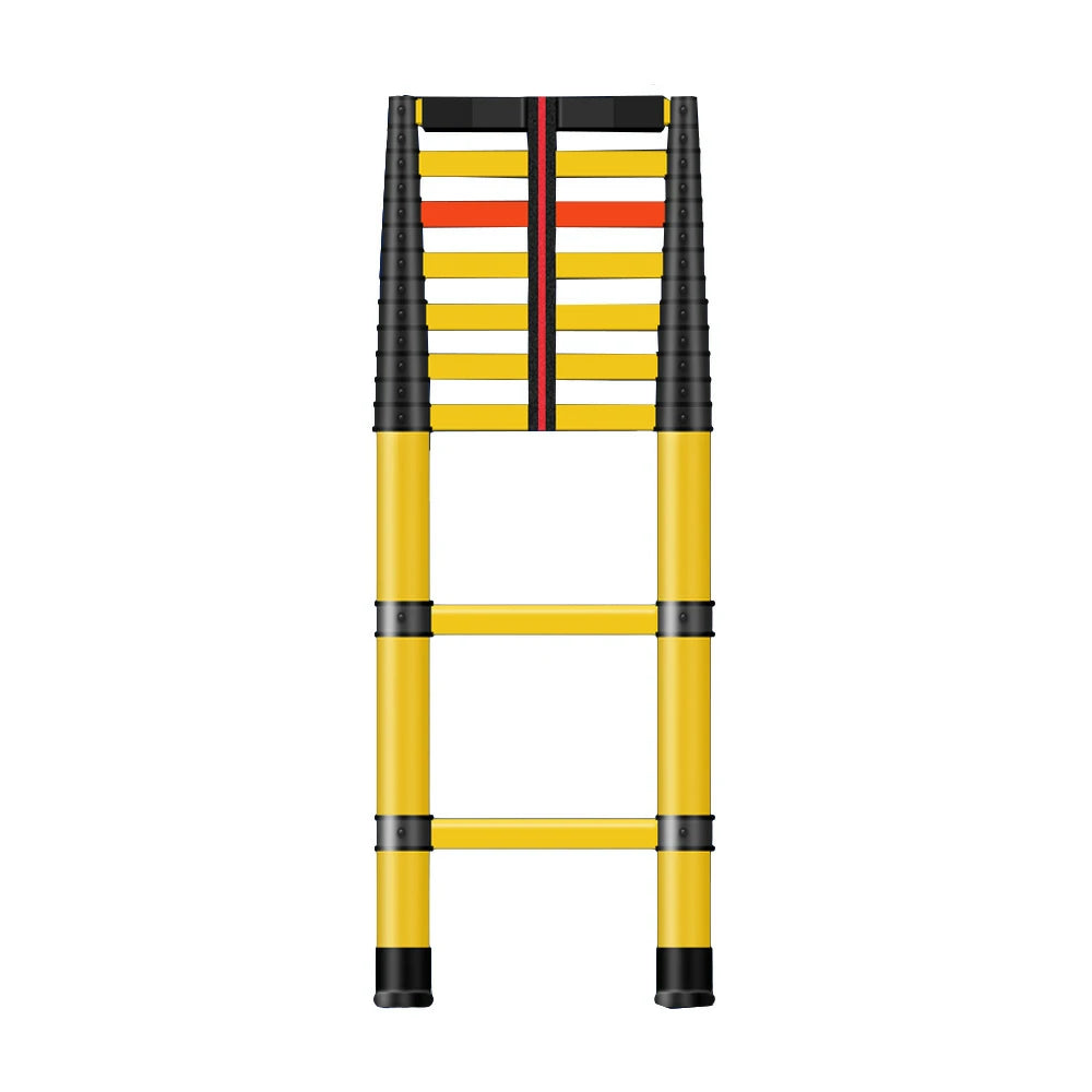 GROVIA 3m/4m/5m Fiberglass Retractable Insulated Ladder – 150kg Capacity, Anti-Slip Pedals, Foldable 6.85cm Design