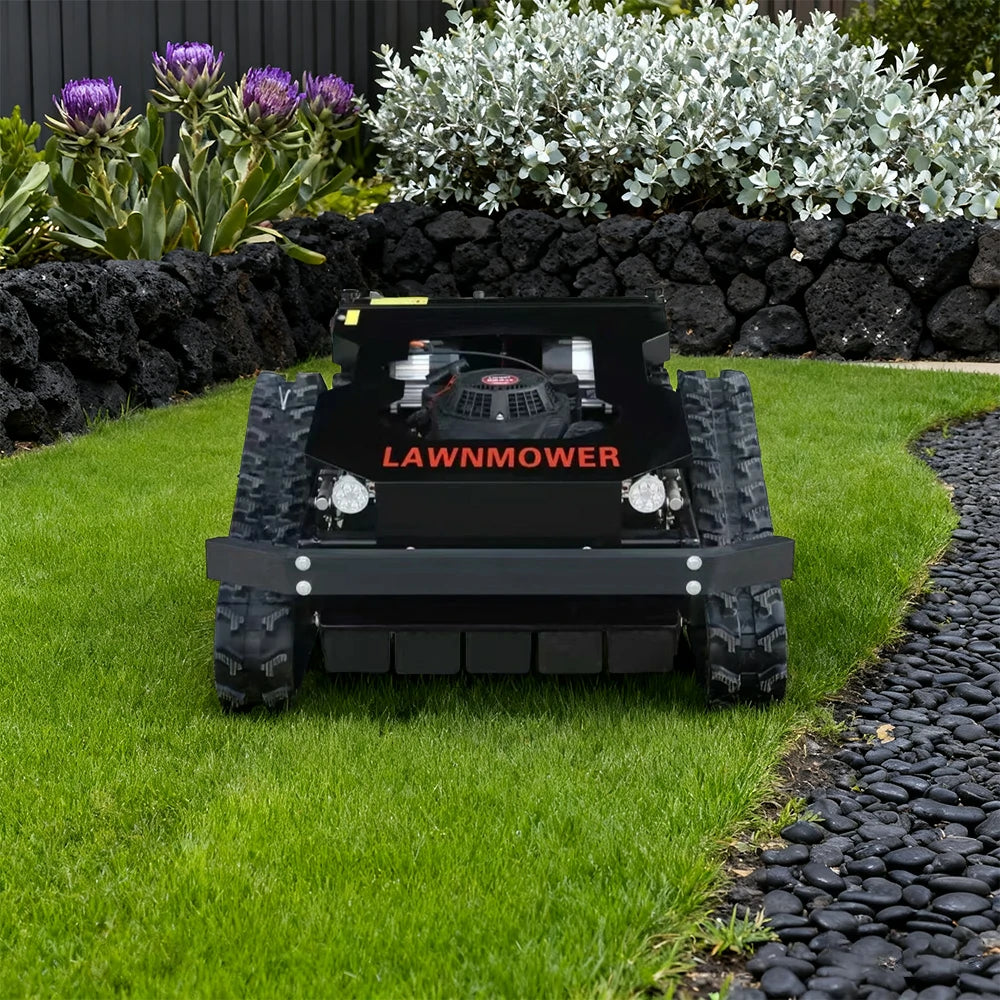 GROVIA 224CC Hybrid Remote Control Lawn Mower, Dual 600W Motors, 9HP Power, 50cm Cutting Width, Self-Charging, Heavy-Duty All-Terrain Design for Large Lawns - Black