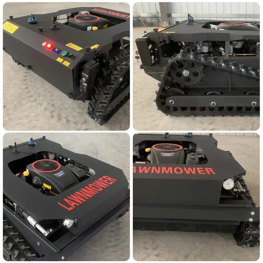 GROVIA 224CC Hybrid Remote Control Lawn Mower, Dual 600W Motors, 9HP Power, 50cm Cutting Width, Self-Charging, Heavy-Duty All-Terrain Design for Large Lawns - Black