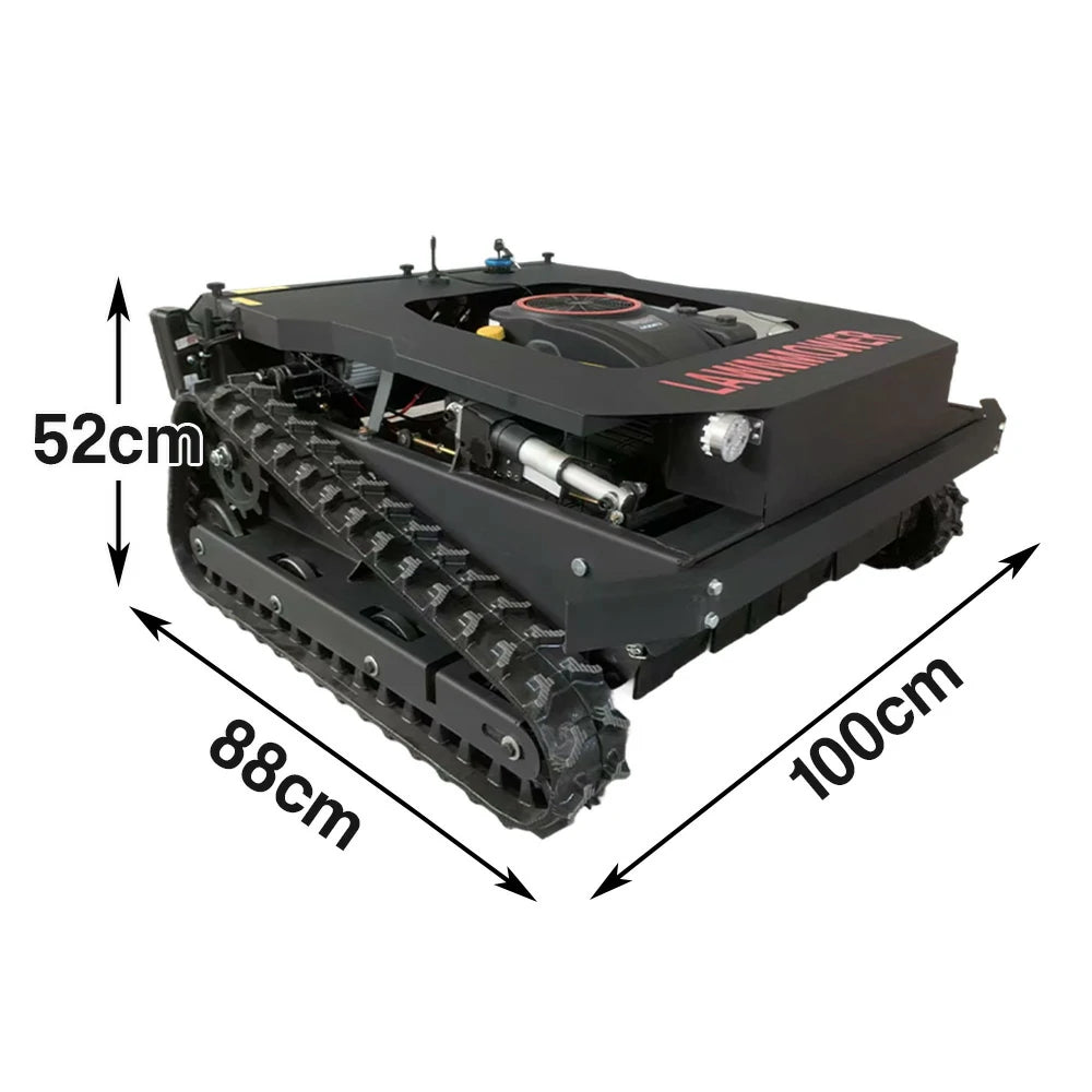 GROVIA 224CC Hybrid Remote Control Lawn Mower, Dual 600W Motors, 9HP Power, 50cm Cutting Width, Self-Charging, Heavy-Duty All-Terrain Design for Large Lawns - Black