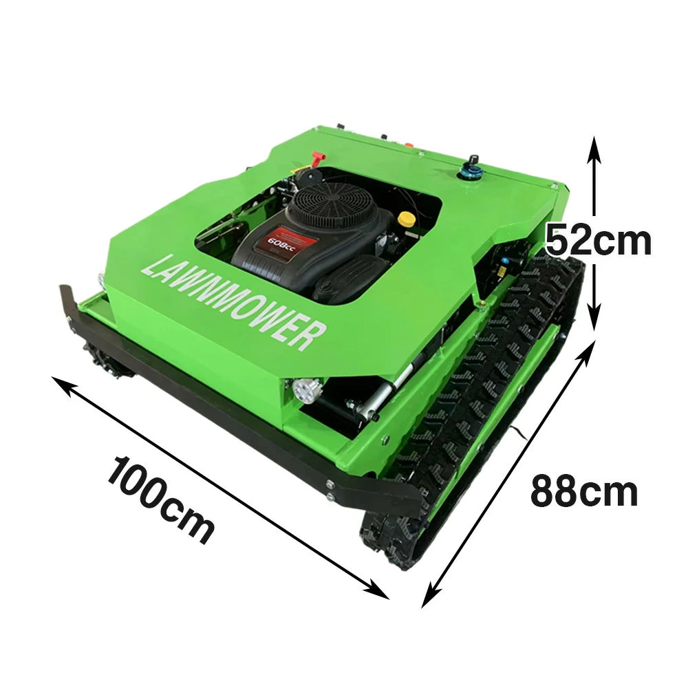 GROVIA 224CC Hybrid Remote Control Lawn Mower, Dual 600W Motors, 9HP Power, 50cm Cutting Width, Self-Charging, Heavy-Duty All-Terrain Design for Large Lawns - Green