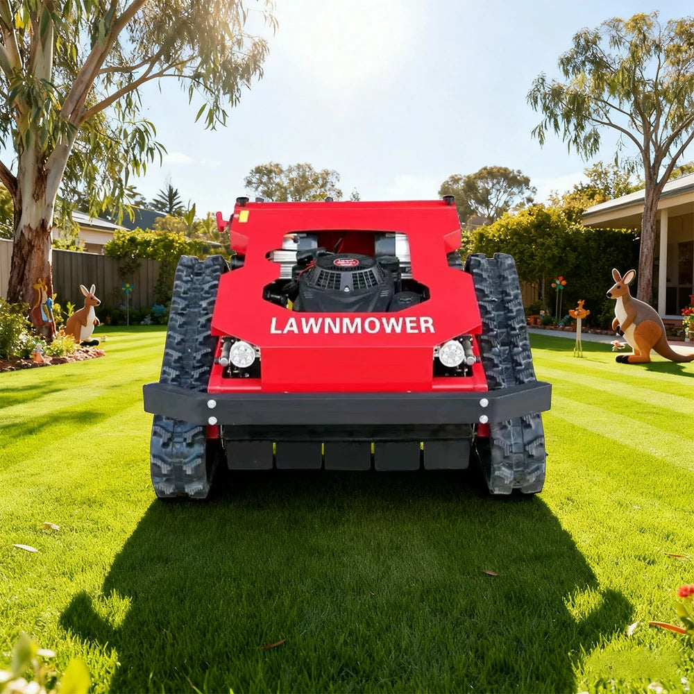 GROVIA 224CC Hybrid Remote Control Lawn Mower, Dual 600W Motors, 9HP Power, 50cm Cutting Width, Self-Charging, Heavy-Duty All-Terrain Design for Large Lawns - Red