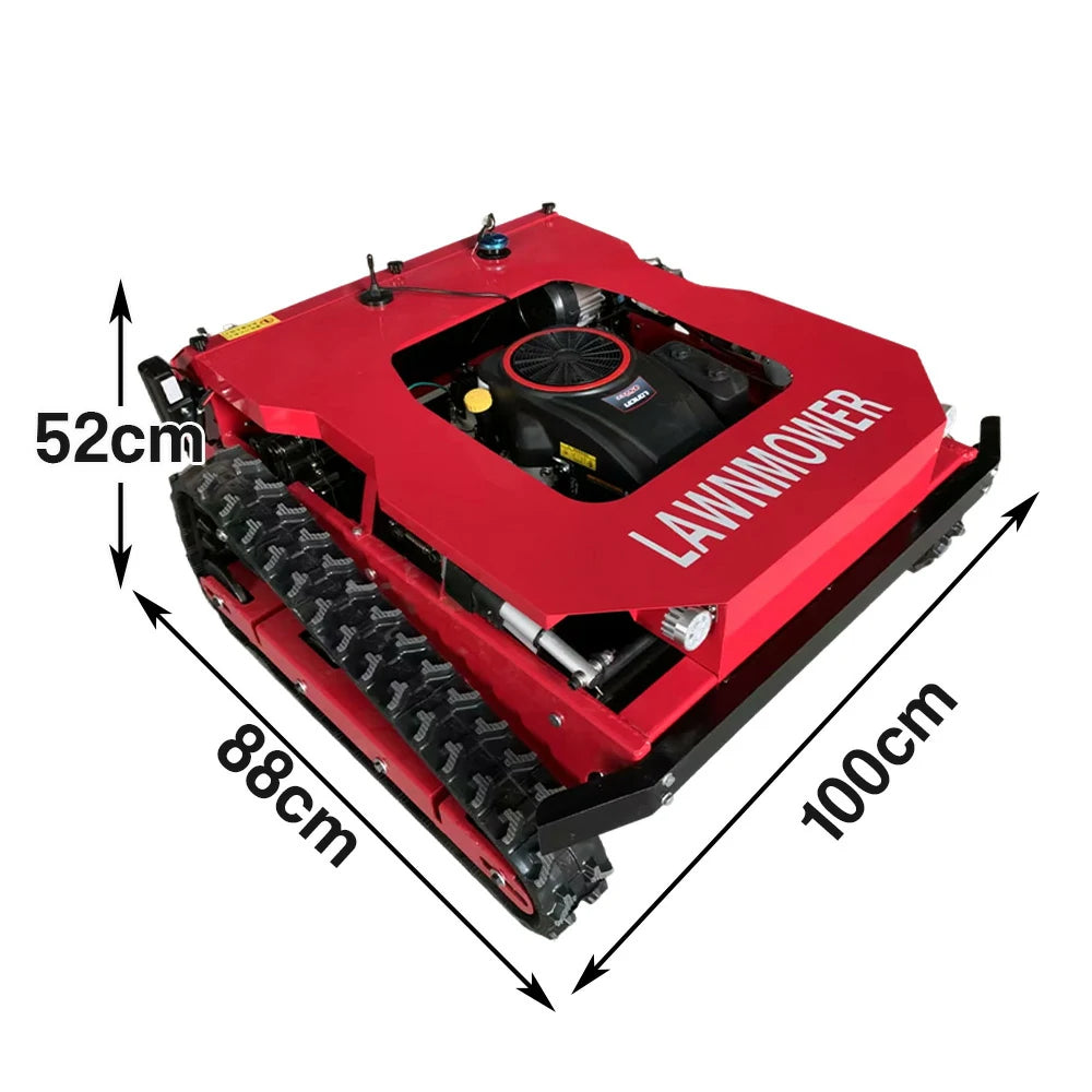 GROVIA 224CC Hybrid Remote Control Lawn Mower, Dual 600W Motors, 9HP Power, 50cm Cutting Width, Self-Charging, Heavy-Duty All-Terrain Design for Large Lawns - Red