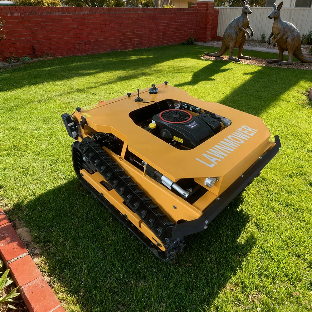 GROVIA 224CC Hybrid Remote Control Lawn Mower, Dual 600W Motors, 9HP Power, 50cm Cutting Width, Self-Charging, Heavy-Duty All-Terrain Design for Large Lawns - Yellow