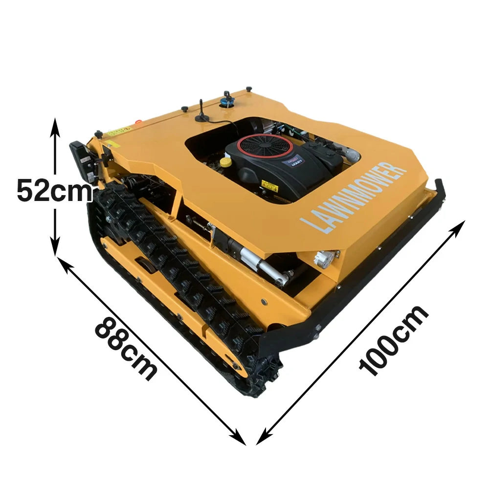 GROVIA 224CC Hybrid Remote Control Lawn Mower, Dual 600W Motors, 9HP Power, 50cm Cutting Width, Self-Charging, Heavy-Duty All-Terrain Design for Large Lawns - Yellow