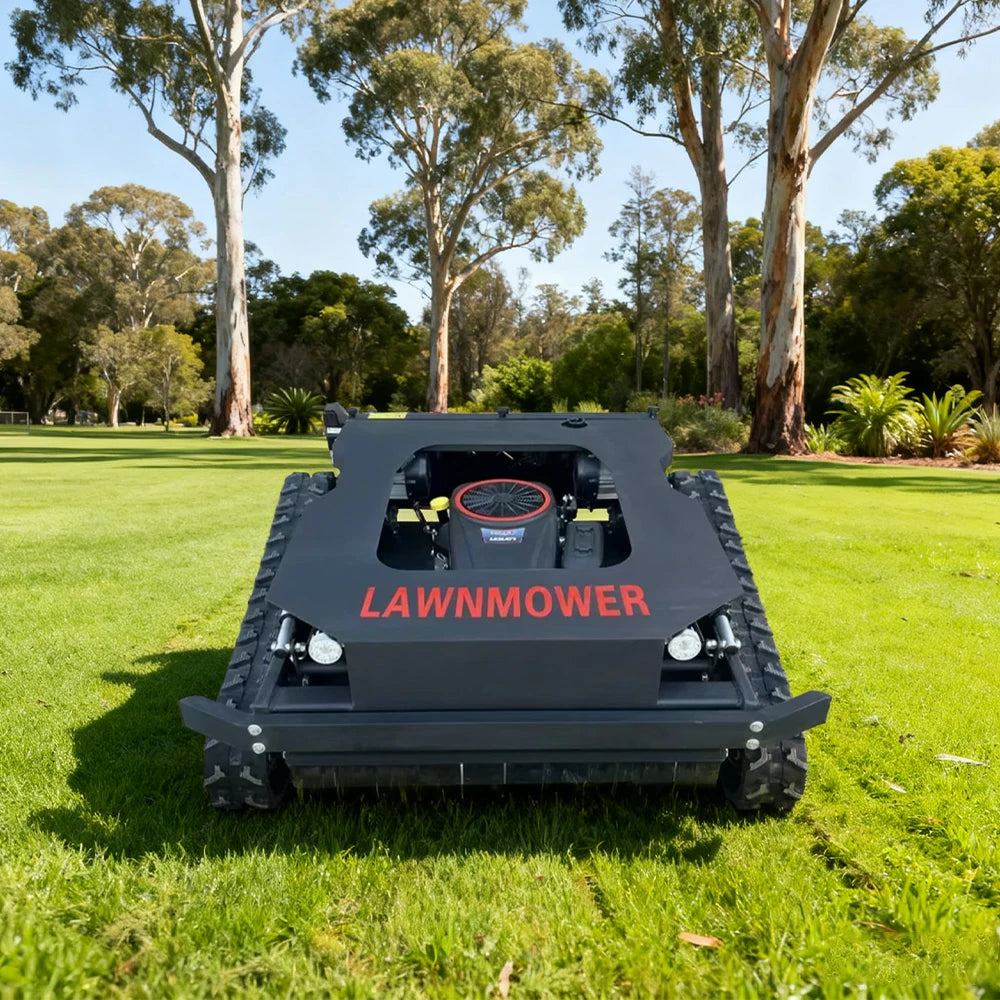 GROVIA 452CC Hybrid Remote Control Lawn Mower, Dual 1000W Motors, 16HP Power, 80cm Cutting Width, Self-Charging, Heavy-Duty All-Terrain Design for Large Lawns - Blue