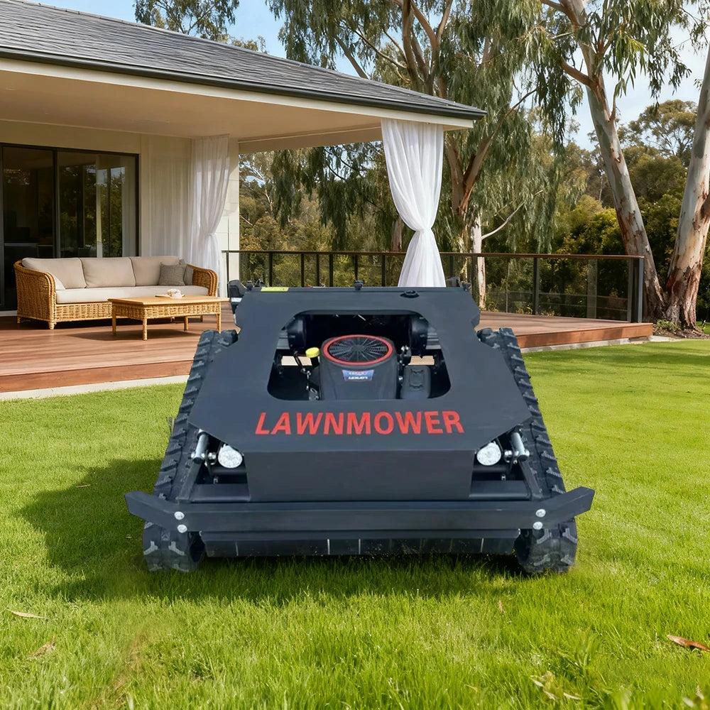 GROVIA 452CC Hybrid Remote Control Lawn Mower, Dual 1000W Motors, 16HP Power, 80cm Cutting Width, Self-Charging, Heavy-Duty All-Terrain Design for Large Lawns - Blue