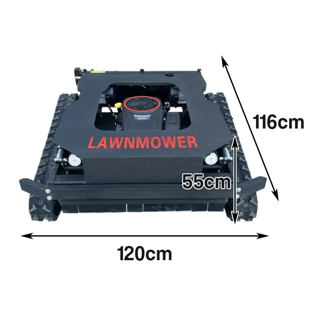 GROVIA 452CC Hybrid Remote Control Lawn Mower, Dual 1000W Motors, 16HP Power, 80cm Cutting Width, Self-Charging, Heavy-Duty All-Terrain Design for Large Lawns - Blue