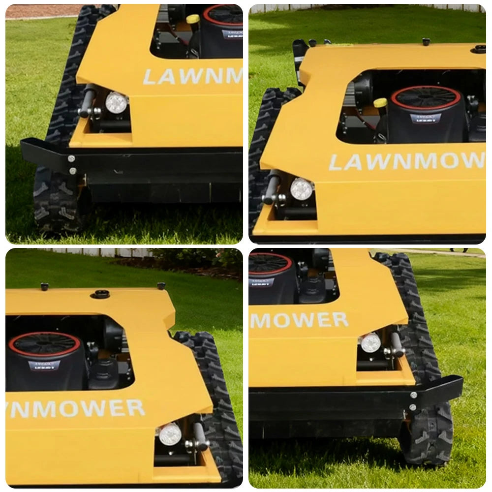GROVIA 452CC Hybrid Remote Control Lawn Mower, Dual 1000W Motors, 16HP Power, 80cm Cutting Width, Self-Charging, Heavy-Duty All-Terrain Design for Large Lawns - Yellow