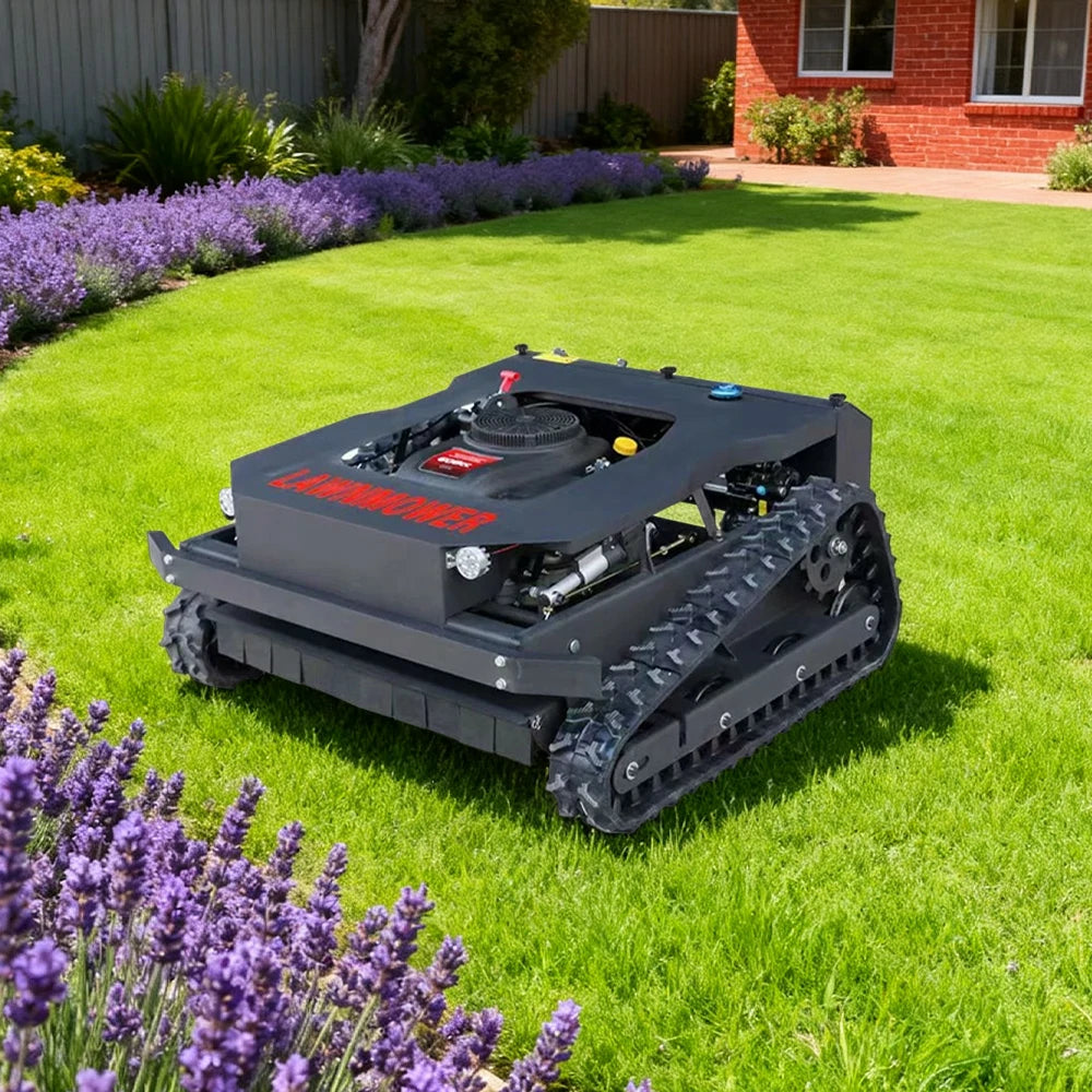 GROVIA 608CC Hybrid Remote Control Lawn Mower, Dual 1200W Motors, 22HP Power, 80cm Cutting Width, Self-Charging, Heavy-Duty All-Terrain Design for Large Lawns - Black