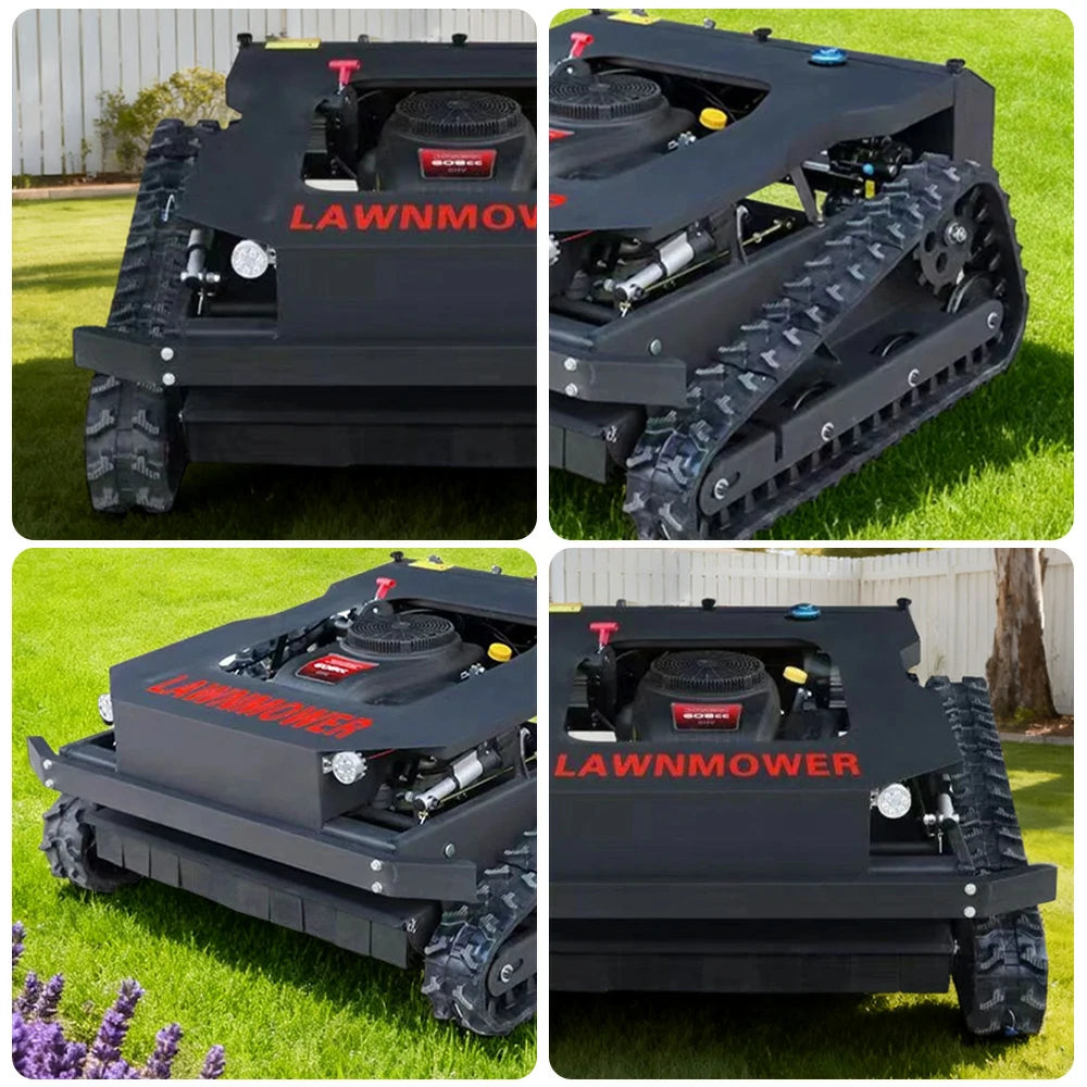 GROVIA 608CC Hybrid Remote Control Lawn Mower, Dual 1200W Motors, 22HP Power, 80cm Cutting Width, Self-Charging, Heavy-Duty All-Terrain Design for Large Lawns - Black