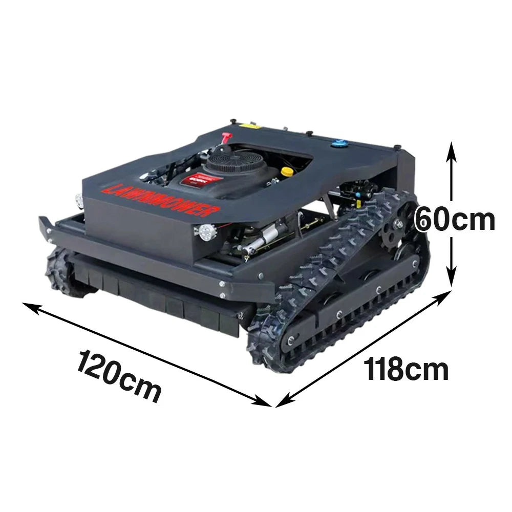 GROVIA 608CC Hybrid Remote Control Lawn Mower, Dual 1200W Motors, 22HP Power, 80cm Cutting Width, Self-Charging, Heavy-Duty All-Terrain Design for Large Lawns - Black