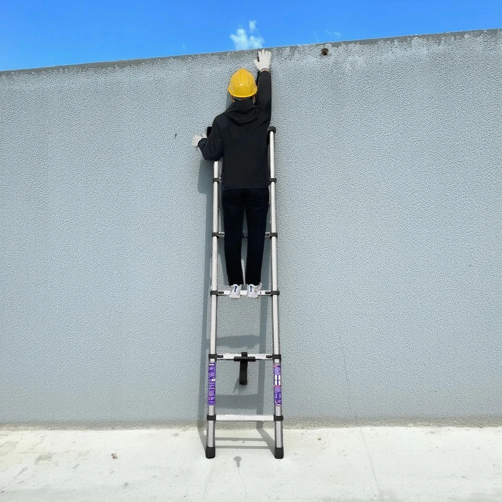GROVIA Stainless Steel Telescopic Ladder 6/7/8 Step - Anti-Slip Base, Reinforced Frame, Foldable & Portable Design